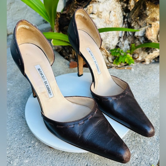 Vintage Manolo Blahnik brown stilettos - Picture 2 of 2